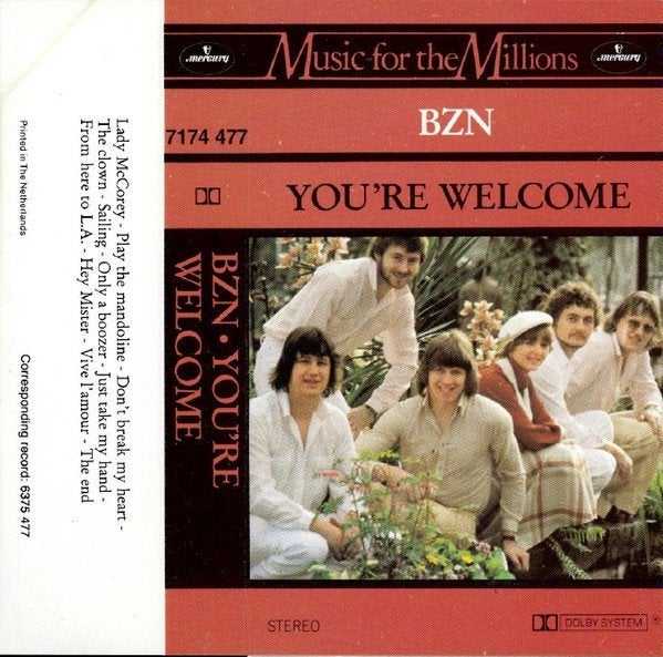BZN- You're Welcome MC, Cd's en Dvd's, Cassettebandjes, Gebruikt, 1 bandje, Ophalen of Verzenden, Origineel