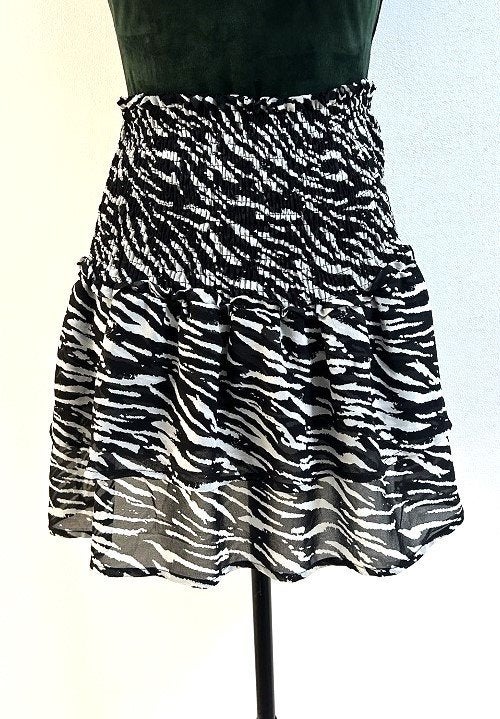 Z.G.A.N! Colourful Rebel Miggy rokje zebra print M, Kleding | Dames, Maat 38/40 (M), Verzenden, Zwart, Colourful Rebel