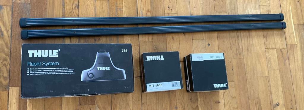 Thule  dakdrager 754, kit 1071, kit 1038, Ophalen of Verzenden, Gebruikt
