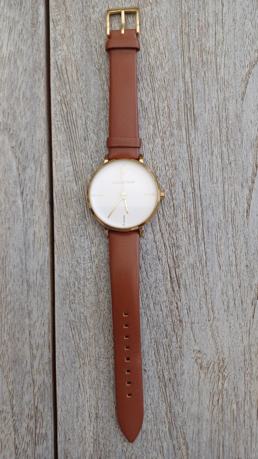 Michael Kors MK7099 authentiek horloge., Overige merken, Overige materialen, Leer, Polshorloge