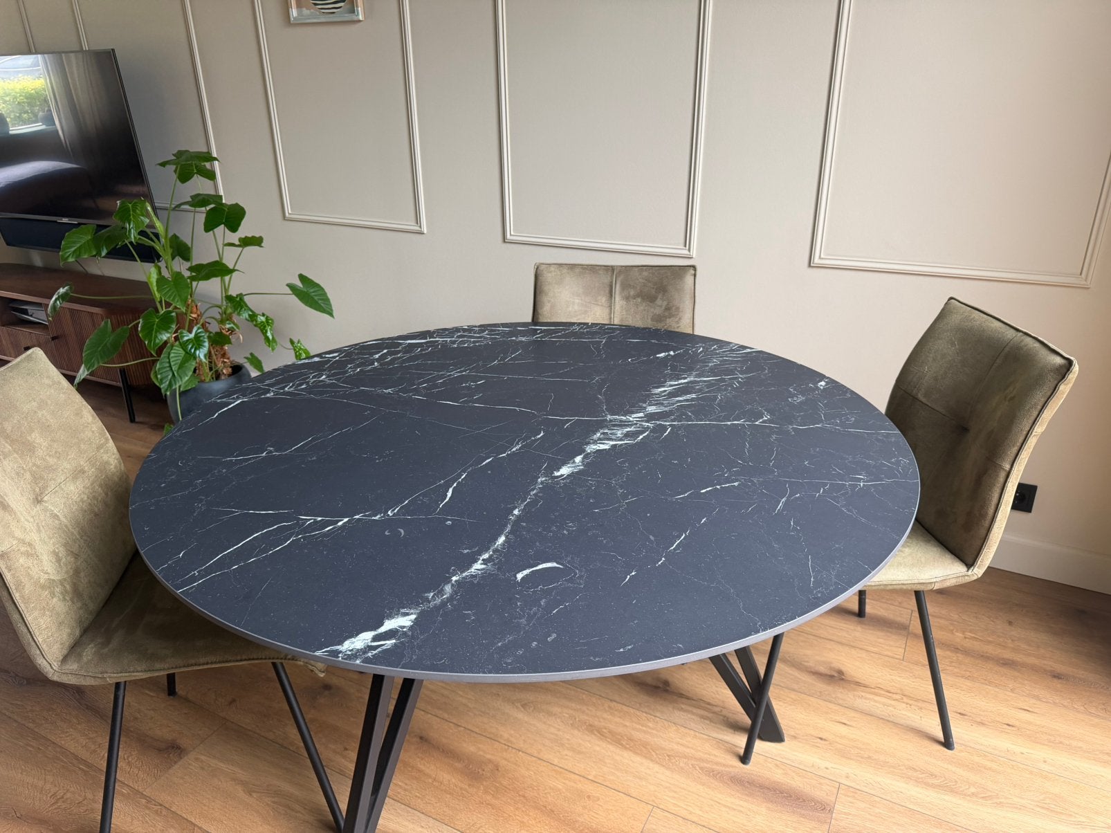 Prachtige Table du Sud ronde eettafel 140cm- nieuwstaat!, Ophalen, Zo goed als nieuw, Rond, 100 tot 150 cm
