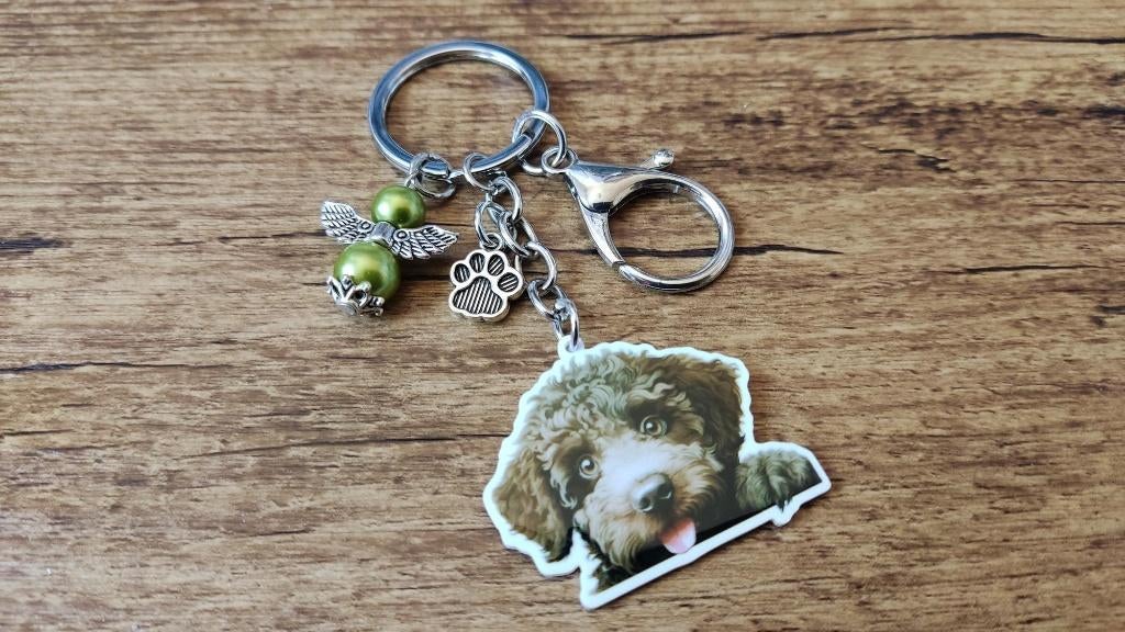 Hanger Spaanse waterhond groot met beschermengeltje, Verzenden, Nieuw, Hanger