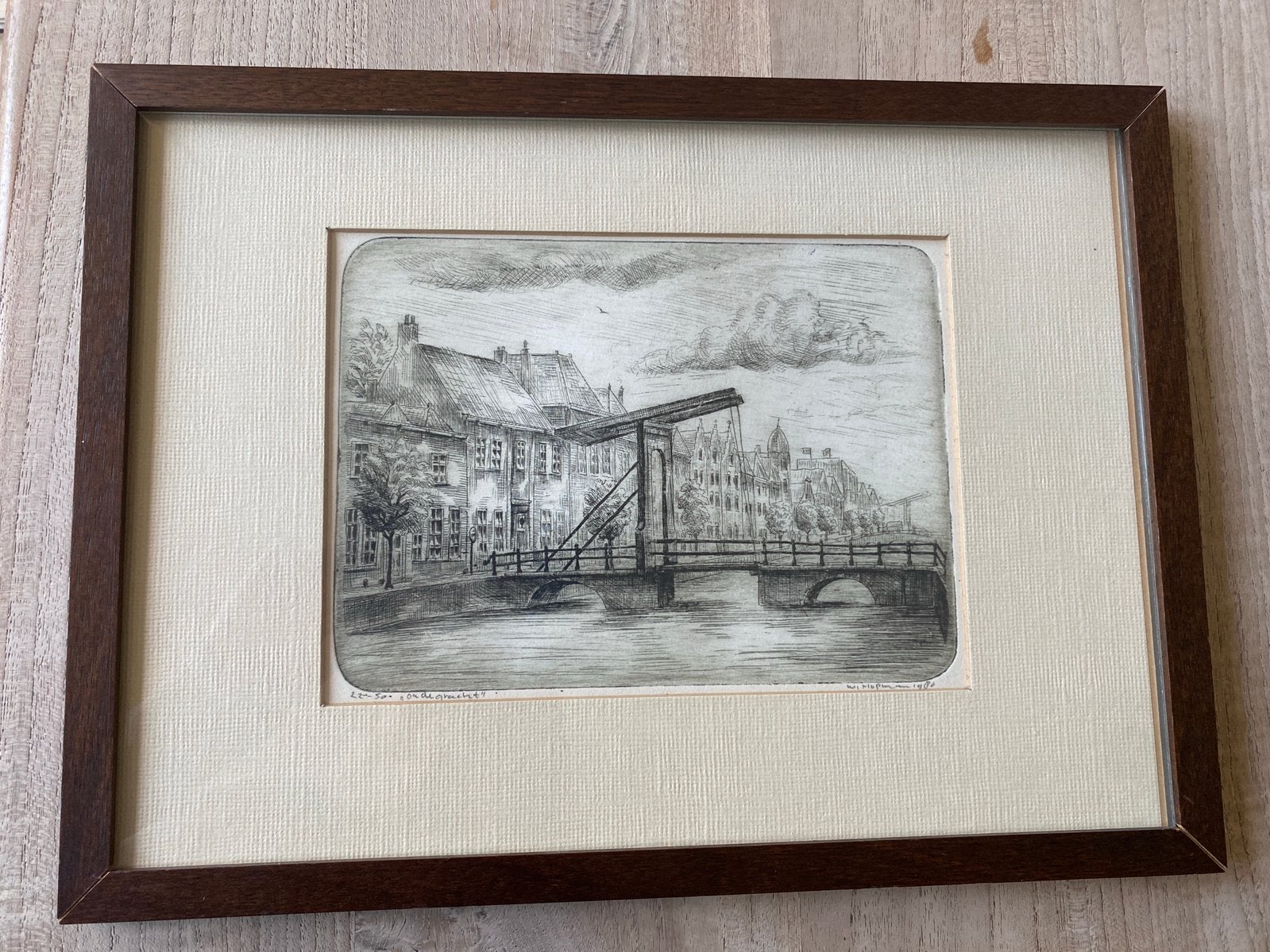 Ets Willem Hopman Oudegracht Alkmaar, Ophalen, Ets