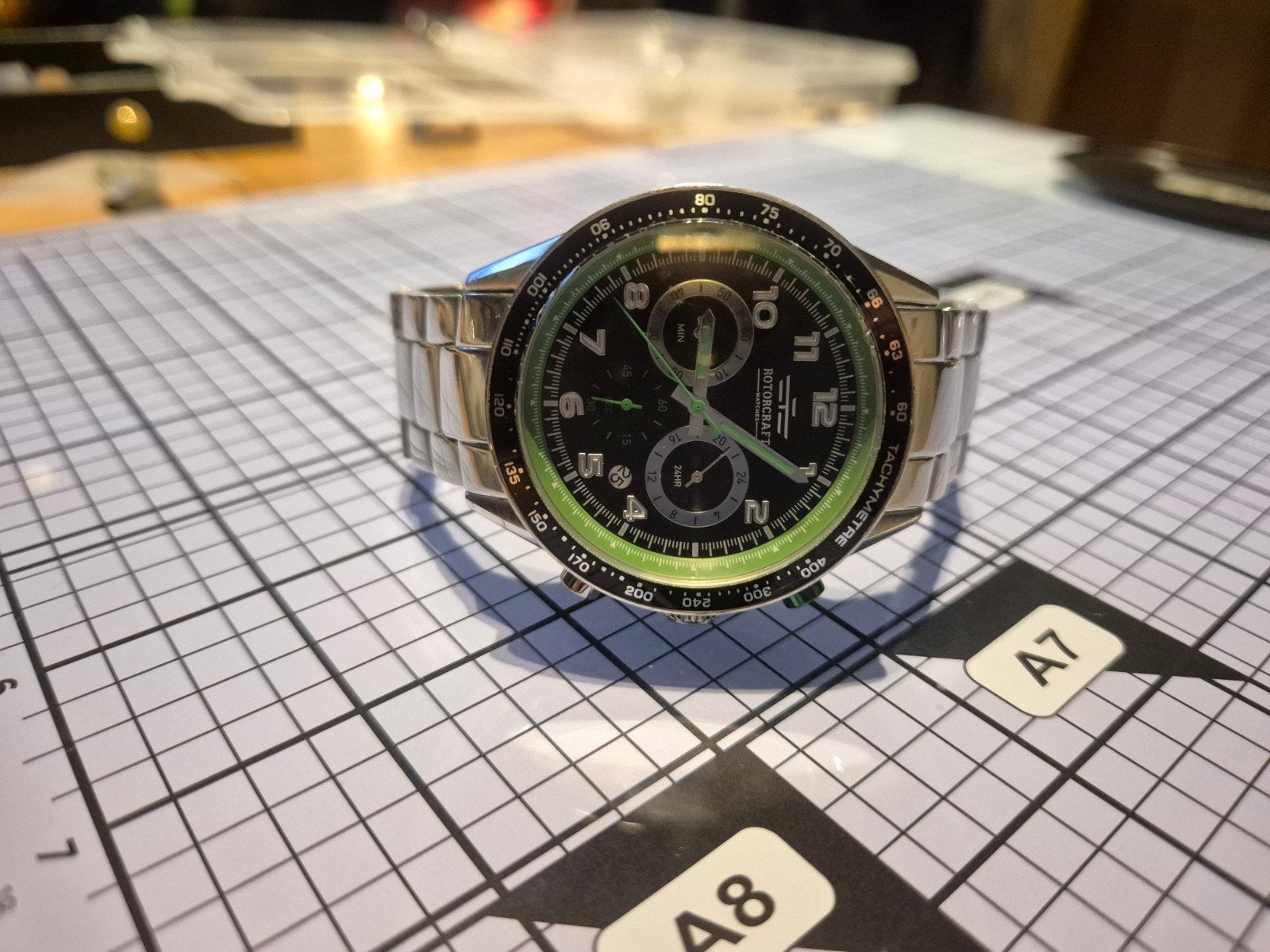 Rotorcraft RC2602 Rally horloge - Zo goed als nieuw, Overige merken, Staal, Staal, Polshorloge