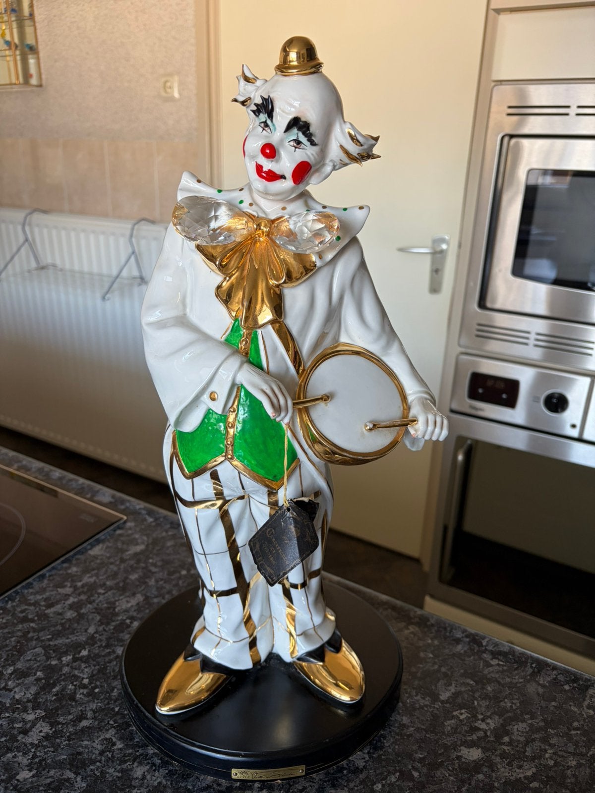 Vittorio sabadin capodimonte swarovski clown porselein, Ophalen, Zo goed als nieuw, Mens