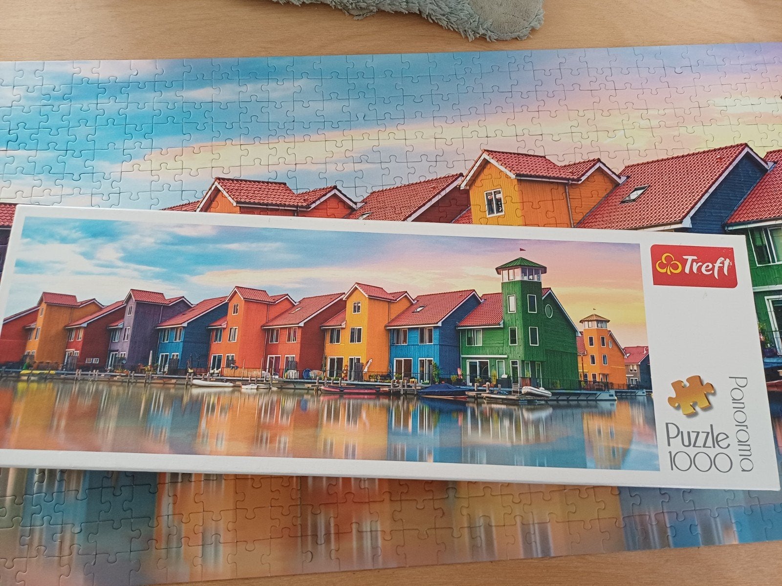 Trefle Panorama Legpuzzel 1000 stukjes - Kleurrijke Huizen, Ophalen of Verzenden, 500 t/m 1500 stukjes, Zo goed als nieuw, Legpuzzel