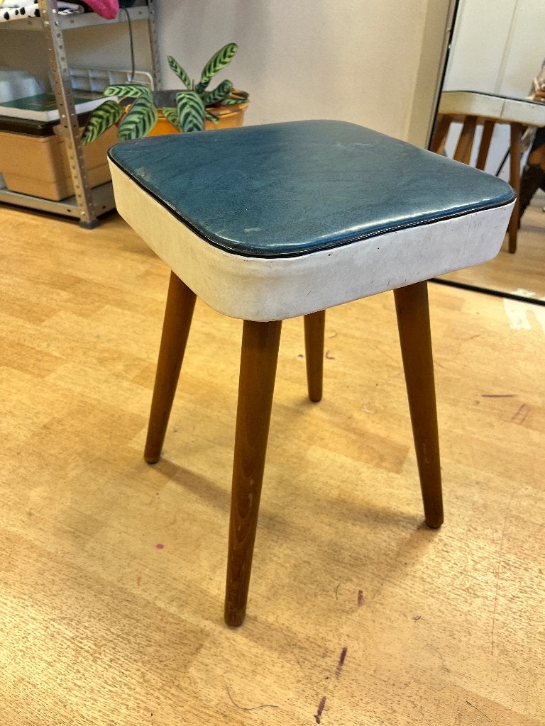 Retro zit krukje hout, Ophalen, Gebruikt, Hout