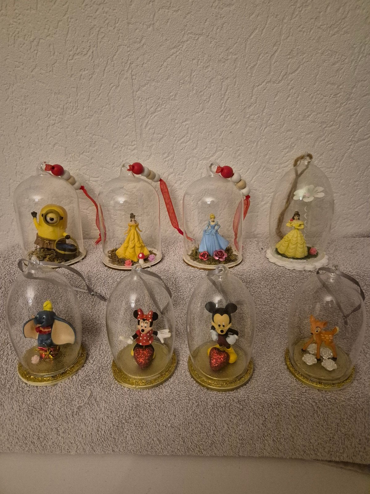 8 Disney kerstballen Minnie prinsessen Bambi, Ophalen of Verzenden