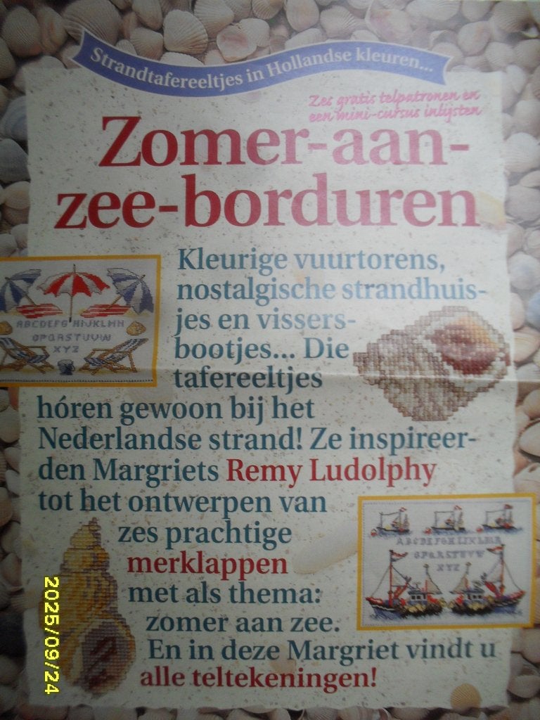 NIEUW, ORIGINEEL patroon Zomer Aan Zee. Verkoop ook DMC, Ophalen of Verzenden, Nieuw, Handborduren, Patroon