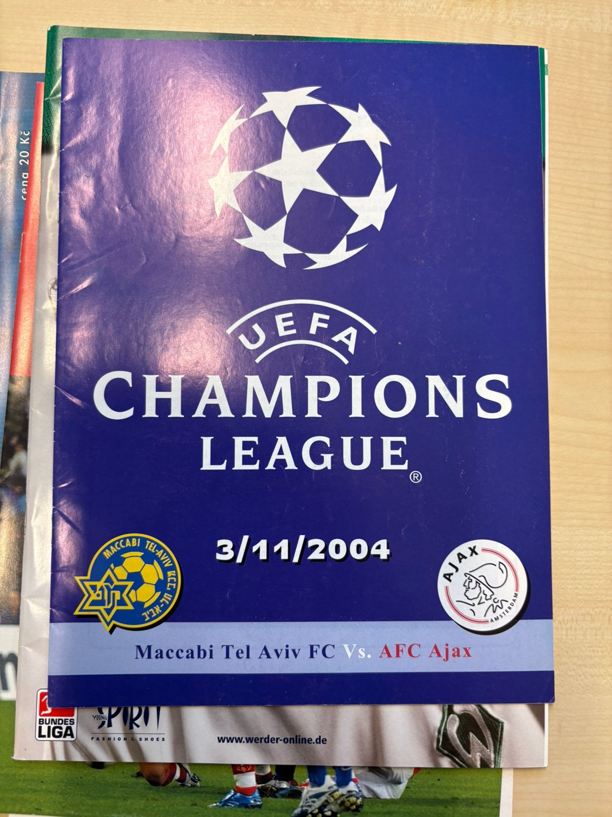 Maccabi Tel Aviv - Ajax programmaboekje, Verzamelen, Ophalen of Verzenden, Zo goed als nieuw, Ajax, Boek of Tijdschrift