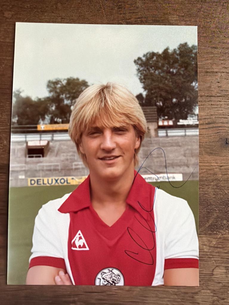 Gesigneerde foto van Wim Kieft (Ajax), Ophalen of Verzenden, Zo goed als nieuw, Ajax, Poster, Plaatje of Sticker