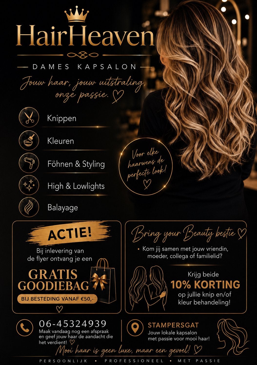 Dames kapsalon - knippen/kleuren/föhnen, Ophalen, Nieuw, Overige typen
