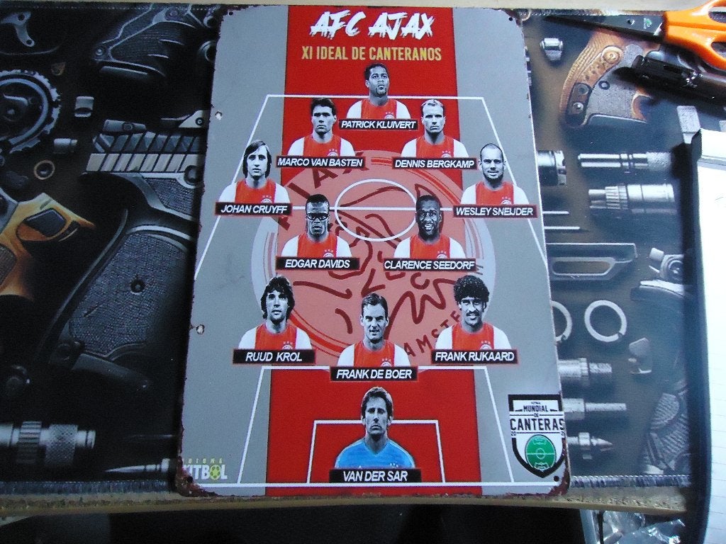 Tinnen Wandplaat AJAX 30 x 20 cm  (3), Maat XS of kleiner, Verzenden, Nieuw, Shirt