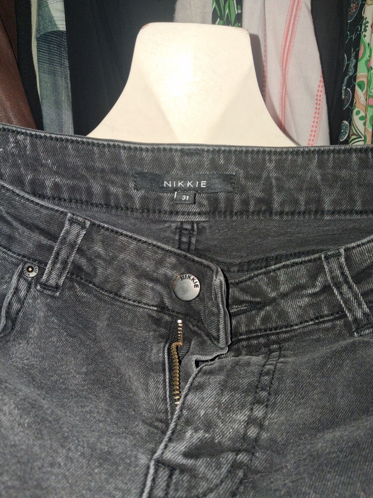 Nikkie skinny jeans mt S, geëmailleerd zwart/stonewashed, Zwart, Ophalen of Verzenden, Zo goed als nieuw, Nikkie