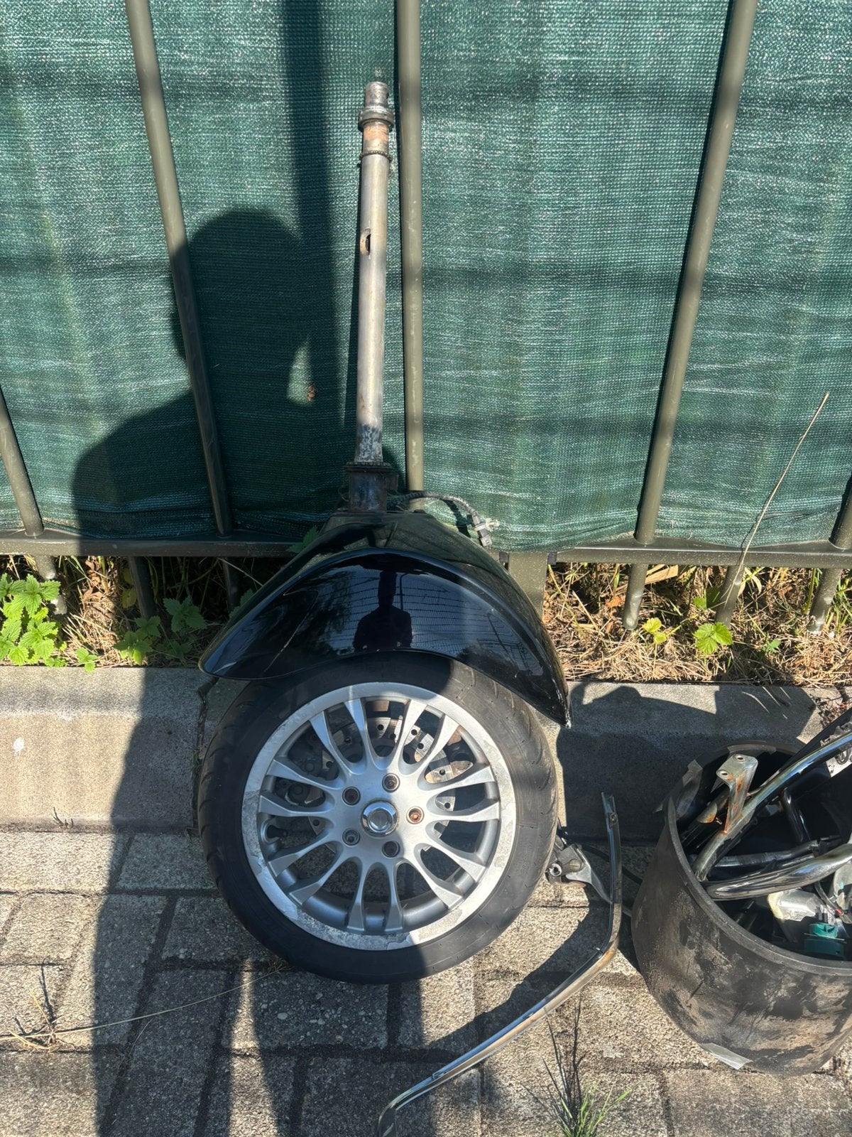 100% rechte vespa sprint voorvork met velg, Ophalen