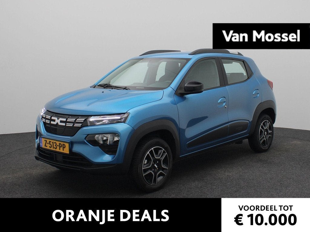 Dacia Spring Essential 27 kWh Achteruitrijcamera | Navigatie, 12 maanden, Zwart, Leder en Stof, Te koop