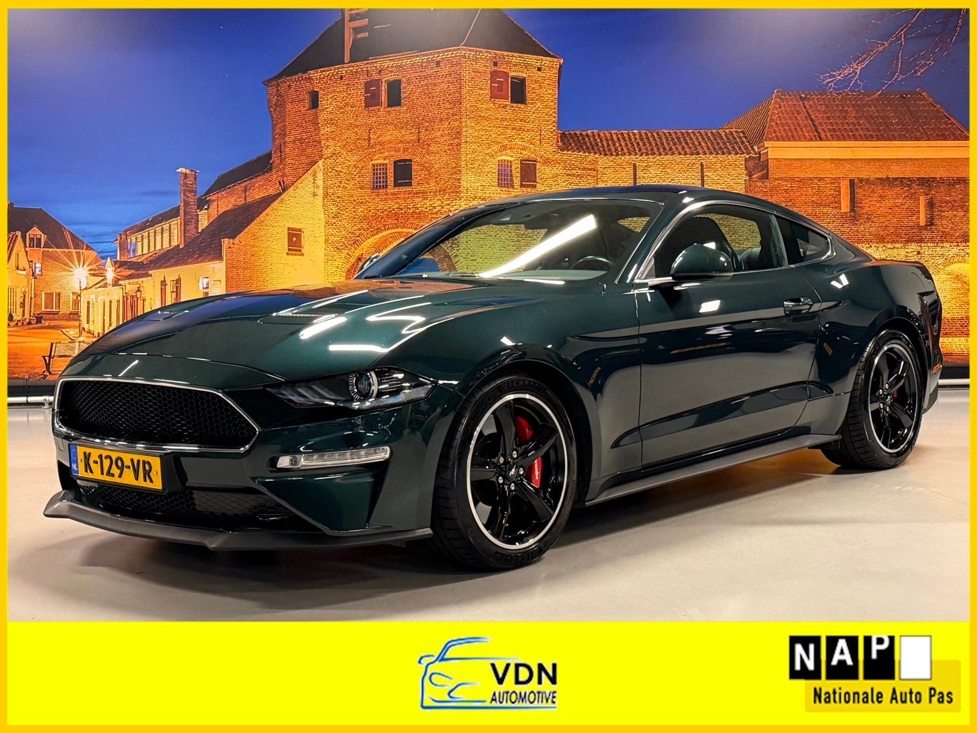 Ford Mustang Fastback 5.0 V8 Bullitt B&O Recaro Brembo 460PK, Auto's, Dealer onderhouden, Achterwielaandrijving, 4 stoelen, Bedrijf