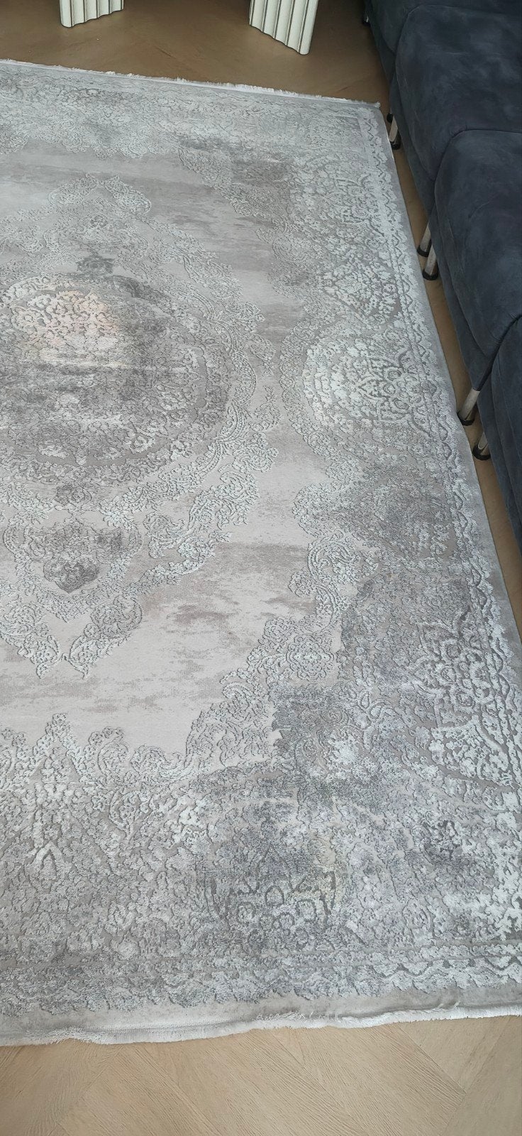 Tapijt grijs vloerkleed patroon met vlekjes 2x3m twv 350eu, 200 cm of meer, Ophalen of Verzenden, Zo goed als nieuw, 200 cm of meer