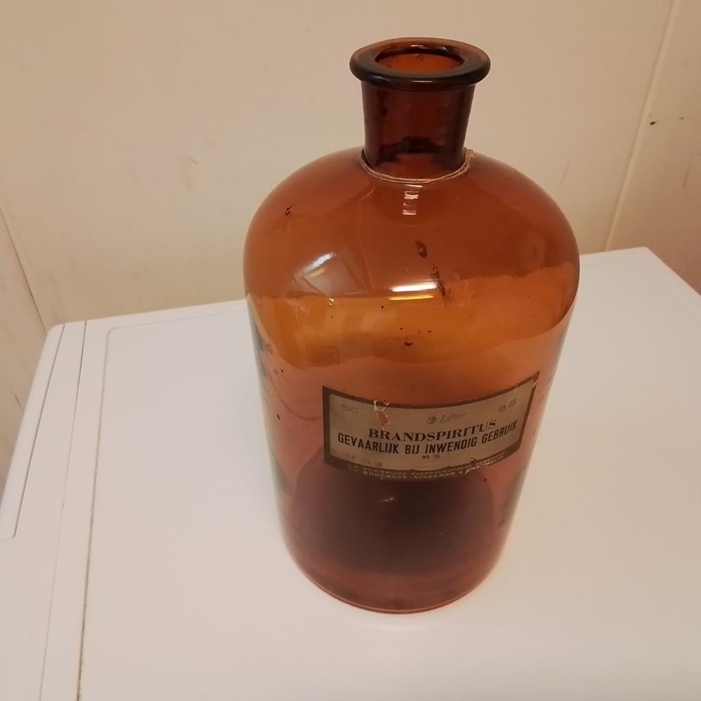 Amberkleurige stopfles zonder stop, uit 1955, Ophalen of Verzenden