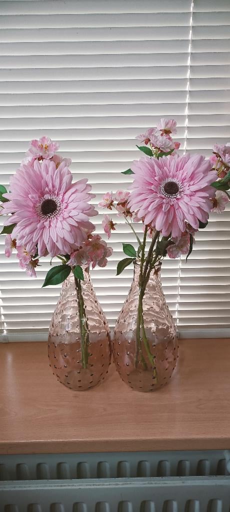 Beautiful flower vase set, Overige kleuren, Ophalen of Verzenden, Minder dan 50 cm, Glas