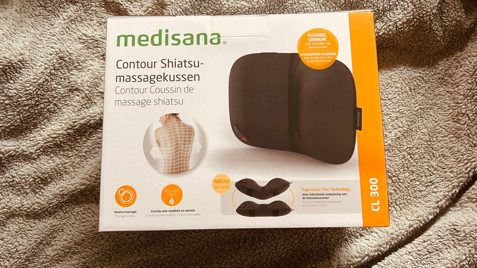 Medisana Contour Shiatsu Massagekussen met Infrarood, Ophalen of Verzenden, Zo goed als nieuw, Apparaat