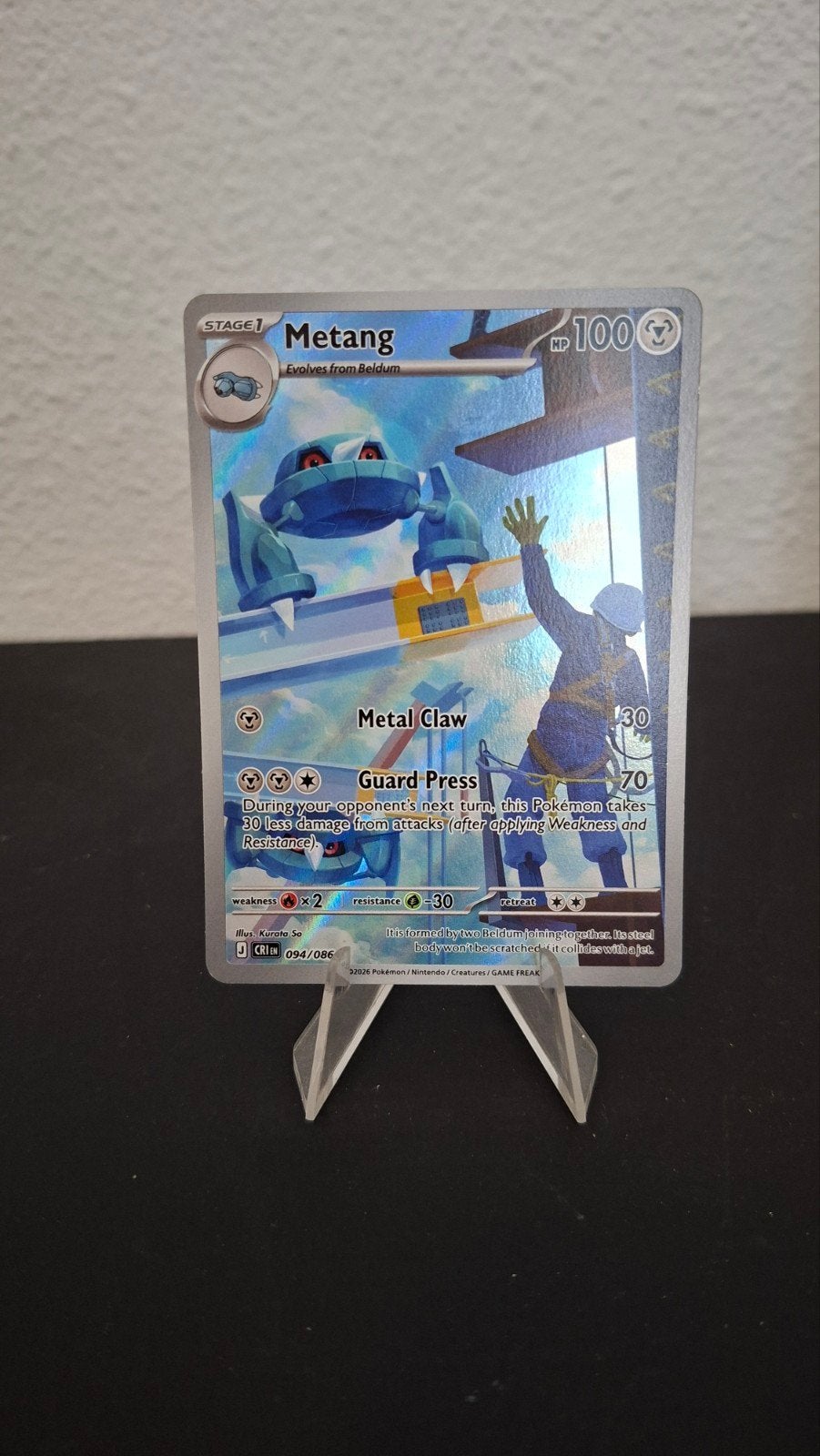 Pokémon Metang 094/086 CZ Crown Zenith Full Art, Ophalen, Zo goed als nieuw, Losse kaart