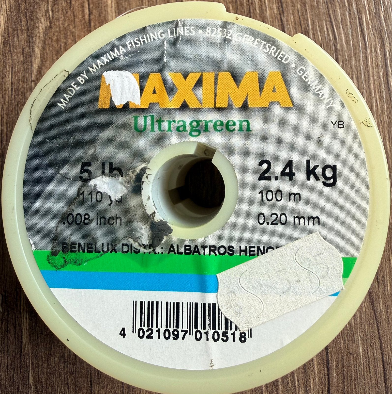 Maxima 5 Lb’s lijn van 200 meter (2x 100 aan elkaar), Ophalen of Verzenden, Zo goed als nieuw, Vislijn