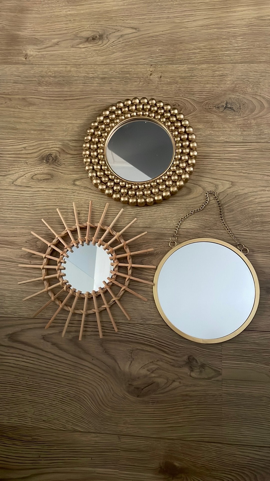 Spiegels, Huis en Inrichting, Woonaccessoires | Spiegels, Ophalen, Minder dan 50 cm, Rond, Zo goed als nieuw
