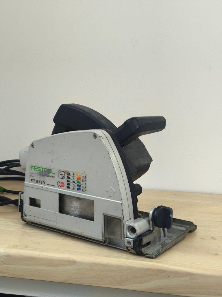 Festool ATF 55 EB/1 invalzaag + 2x FS 1400 geleiderail, Doe-het-zelf en Verbouw, Gebruikt, Invalzaag, Ophalen of Verzenden, 30 tot 70 mm