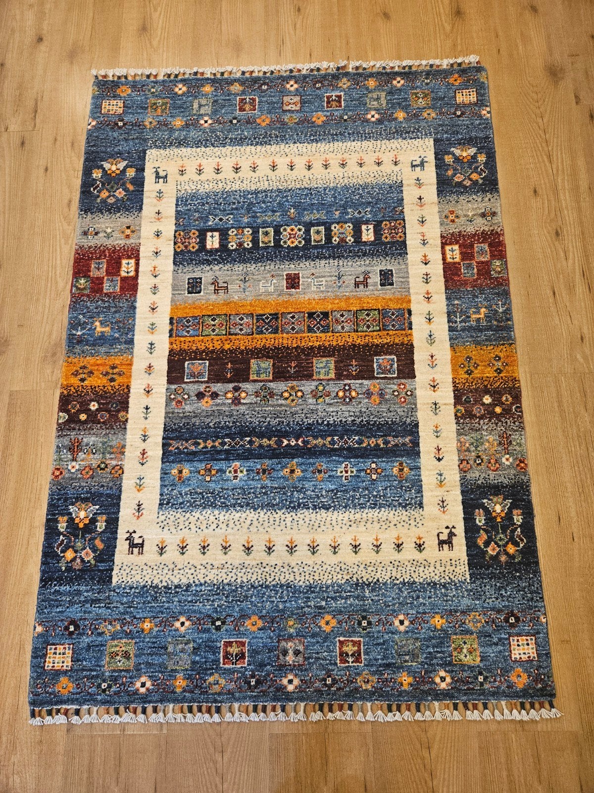 Handgeknoopt oosters tapijt loribaf 147x101, Info@SlatsAntiek.nl, Perzisch, Vof Slats Antiek, Ophalen of Verzenden