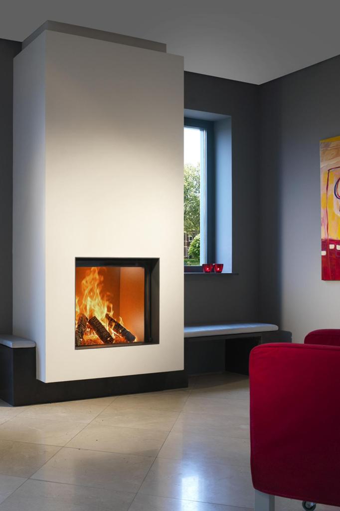 Kalfire W60/51F Inbouw Houthaard – Luxe Designhaard, Huis en Inrichting, Haarden, Zo goed als nieuw, Houthaard, Ophalen
