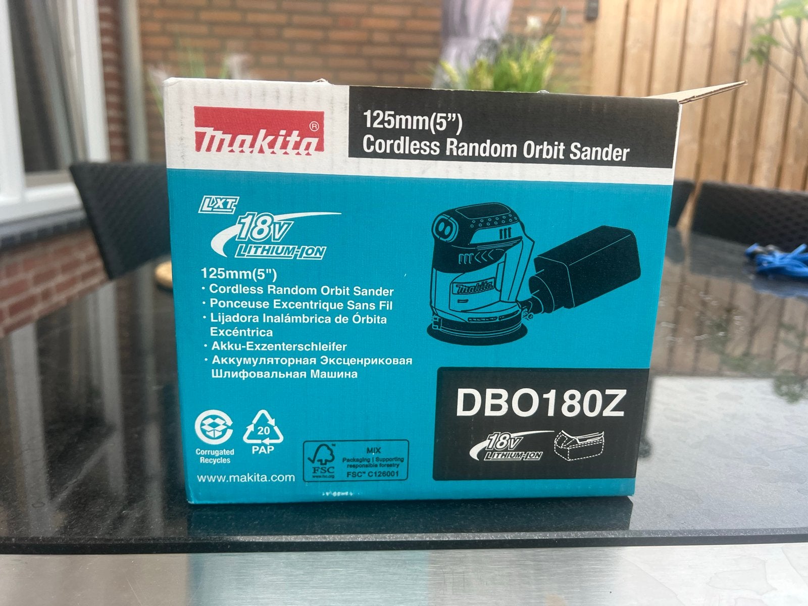 Makita DBO180Z 18V Accu Excentrische Schuurmachine, Doe-het-zelf en Verbouw, Gereedschap | Schuurmachines, Ophalen of Verzenden
