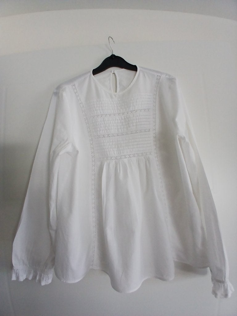 Prachtige witte blouse, maat M, Ophalen of Verzenden, Zo goed als nieuw, Maat 38/40 (M), Wit