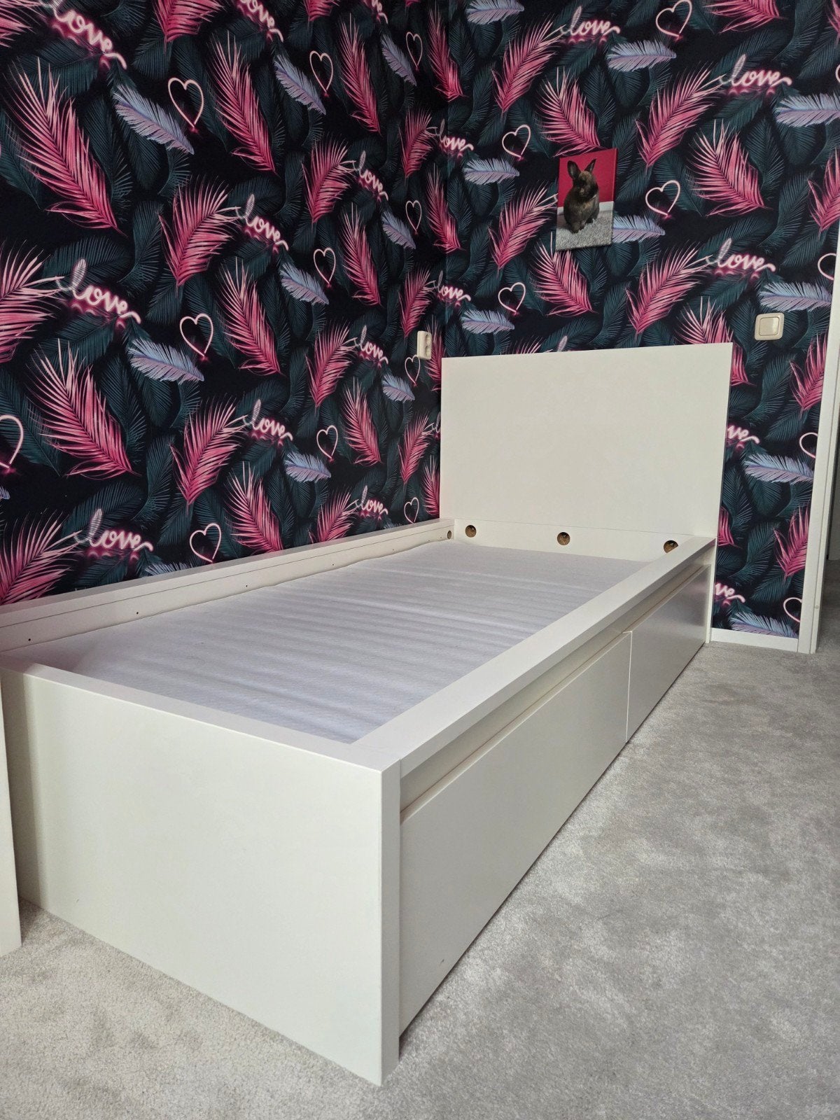 Ikea Malm bedframe 90x200, Huis en Inrichting, Slaapkamer | Bedden, Ophalen, Gebruikt, 90 cm, Eenpersoons