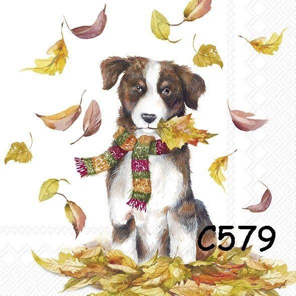 Servetten decoupage/bullet journal * hond C579, Verzenden, Nieuw