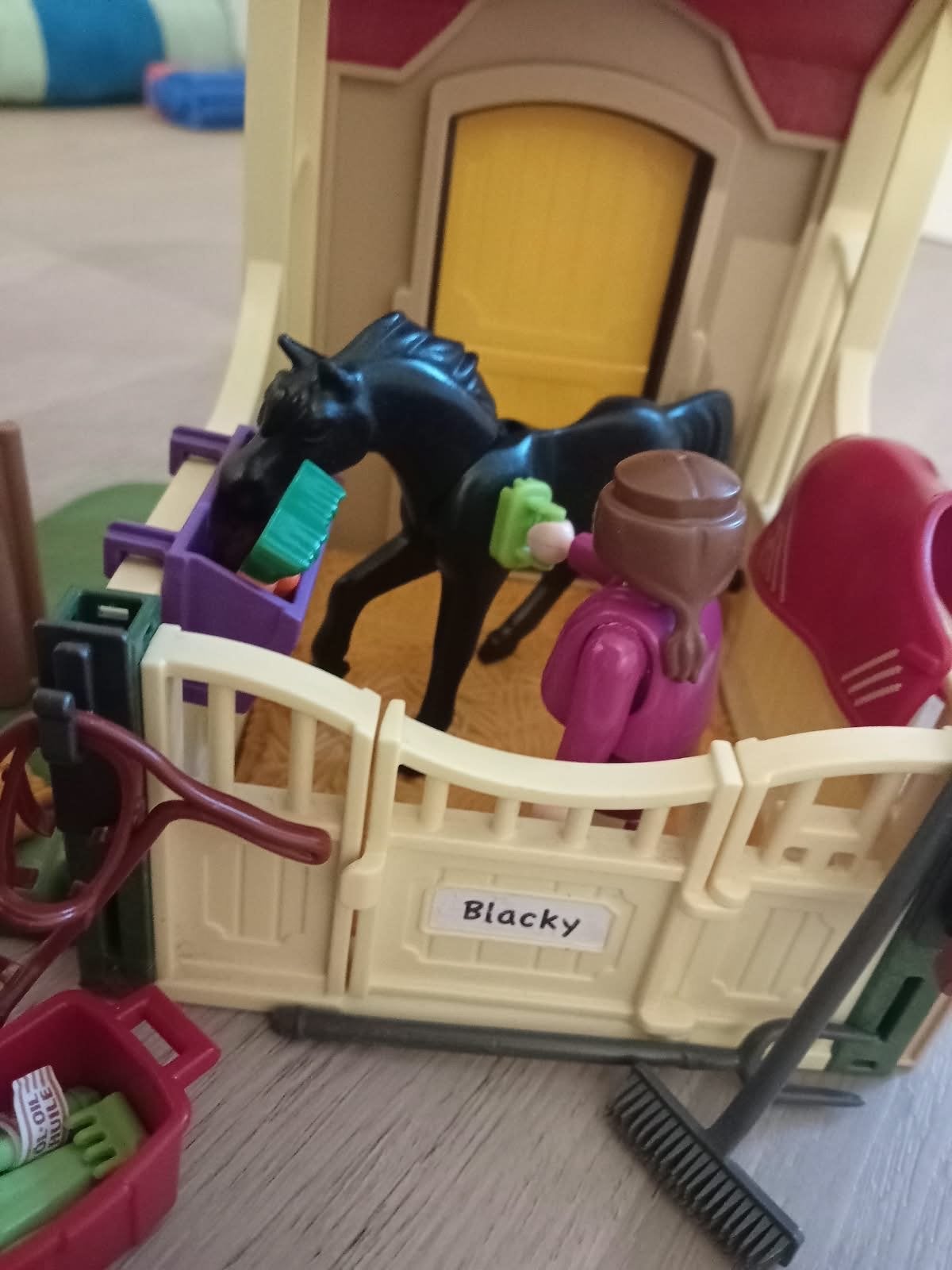 Playmobil paardenstal met paard en ruiter (geen originele se, Ophalen of Verzenden, Gebruikt, Overige merken
