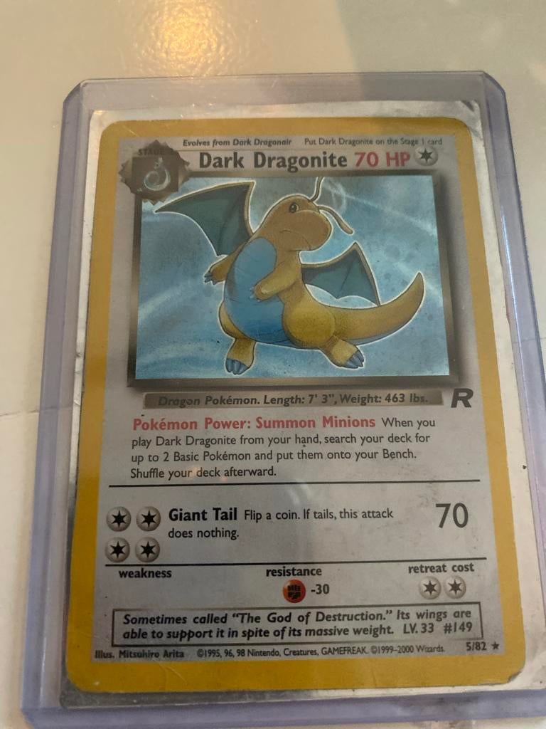 Dark Dragonite 70 HP Pokémon Kaart - Wizards 5/82, Ophalen of Verzenden, Zo goed als nieuw, Losse kaart