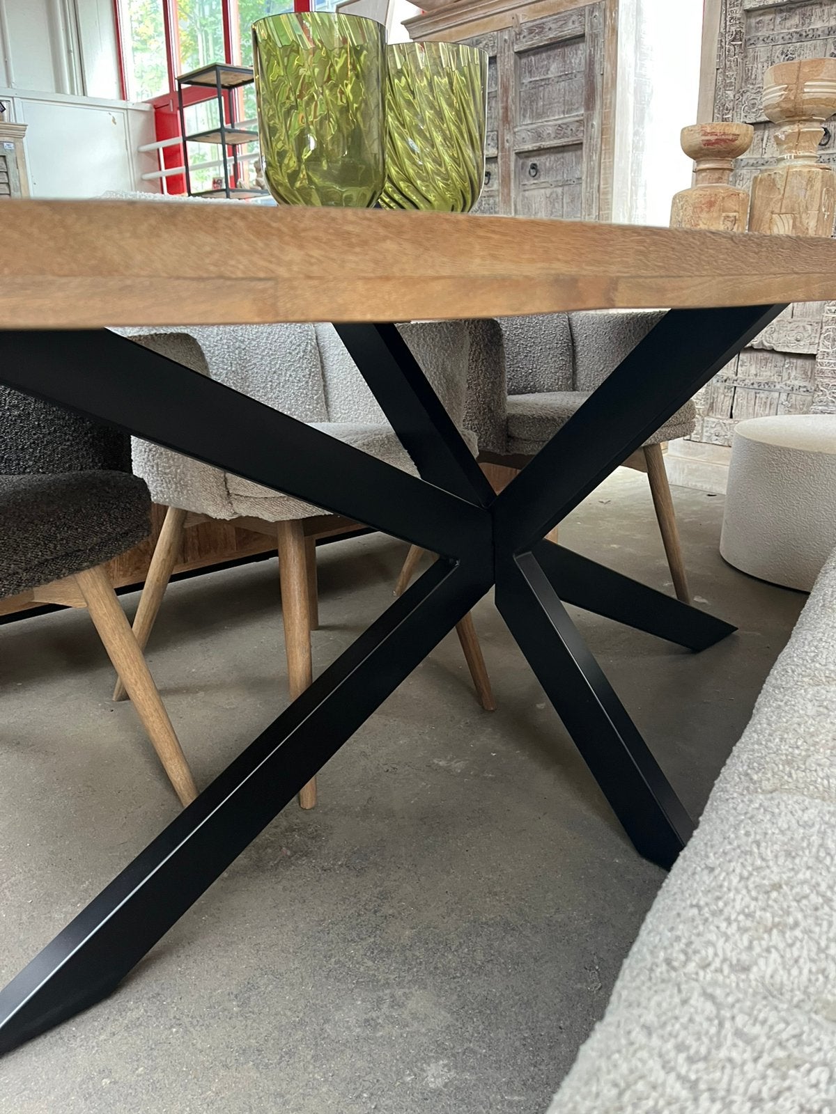 Magazijn leegverkoop eettafel deens ovaal mangohout matrix, Hout, Nieuw, Ophalen of Verzenden, Info@wkhome.nl