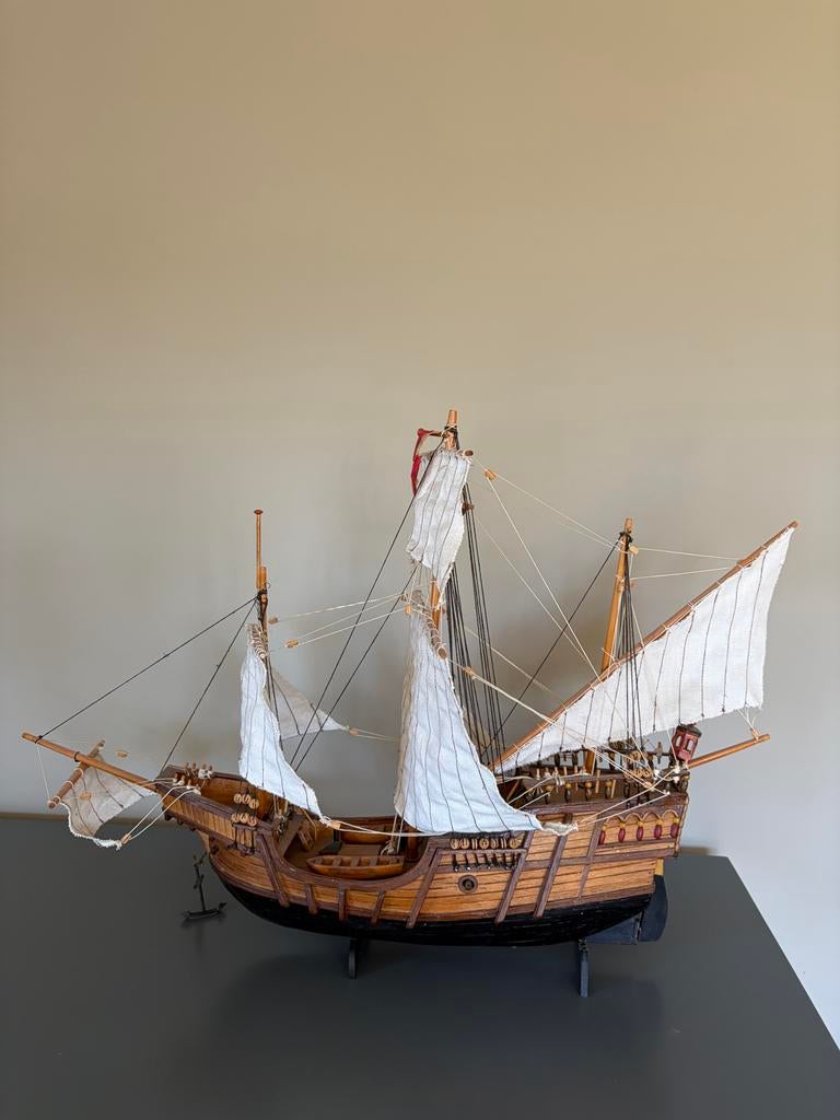 Gedetailleerd houten scheepsmodel - Historisch zeilschip, Ophalen of Verzenden, Zo goed als nieuw, Groter dan 1:32, Overige merken