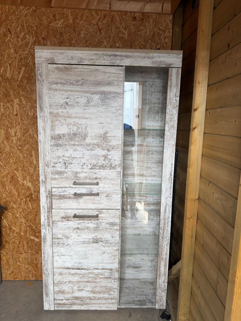 Moderne Vitrinekast / Opbergkast Shabby Chic Wit, Ophalen