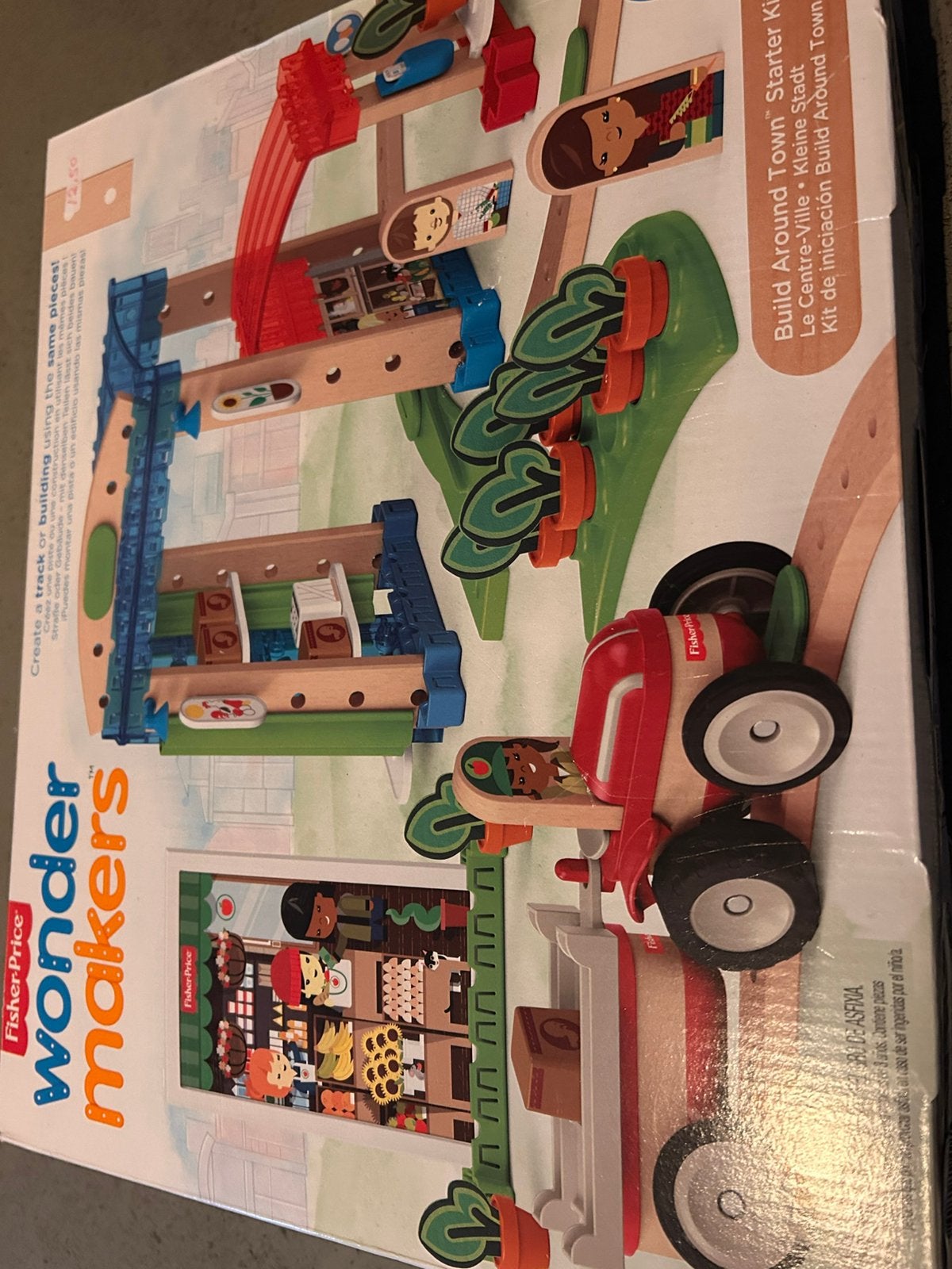 Wonder makers fisher price tractor rails met dorp, Ophalen, Zo goed als nieuw