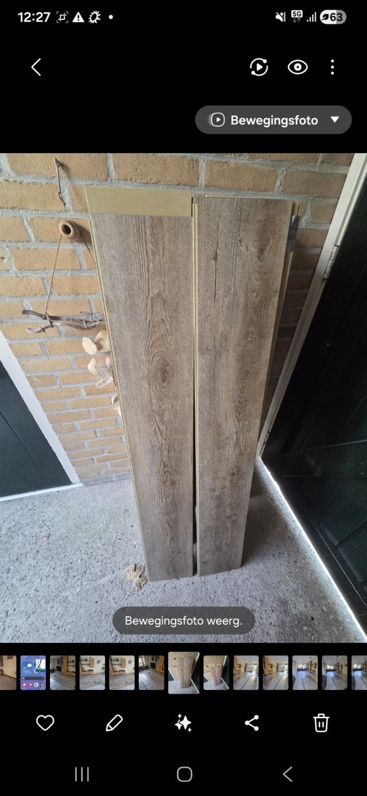 PVC kliklaminaat, nette houtlook, Huis en Inrichting, Ophalen, Gebruikt, Nette houtlook, 10 tot 25 m²