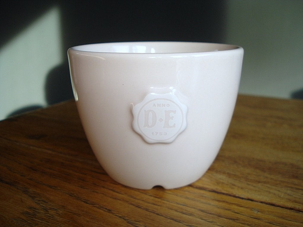 Douwe Egberts - DE koffie cappuccino mok - beker, Overige merken, Ophalen of Verzenden, Zo goed als nieuw, Overige stijlen
