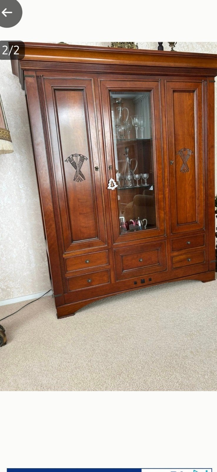Klassieke Houten Vitrinekast met Glazen Deuren, Huis en Inrichting, Ophalen