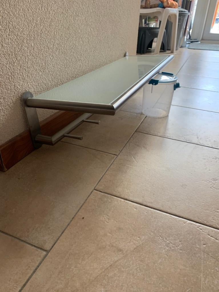 Moderne Roestvrijstalen kapstok /wandplank, Huis en Inrichting, Woonaccessoires | Kapstokken, Wandkapstok, Gebruikt, Ophalen of Verzenden
