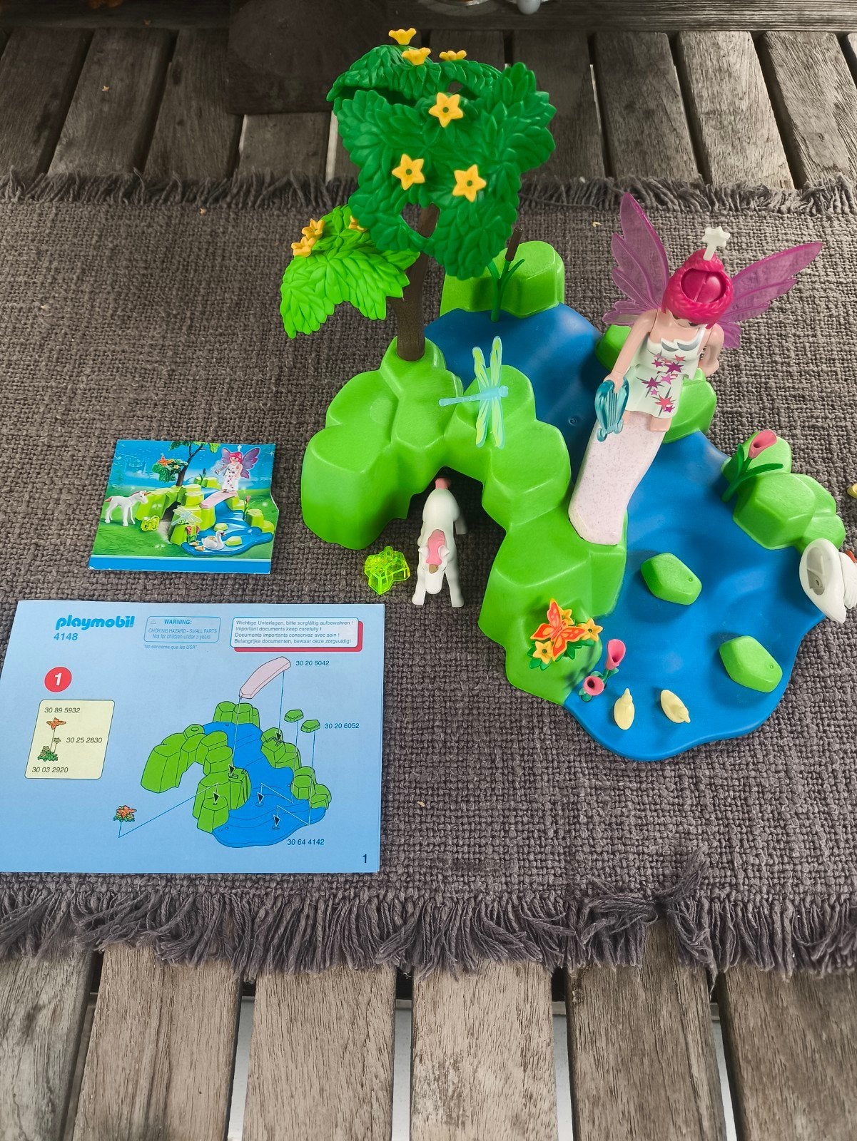 Playmobil Feeëntuin set 4148 met eenhoorn, compleet + manual, Complete set, Fantasy, Overige typen, Ophalen of Verzenden