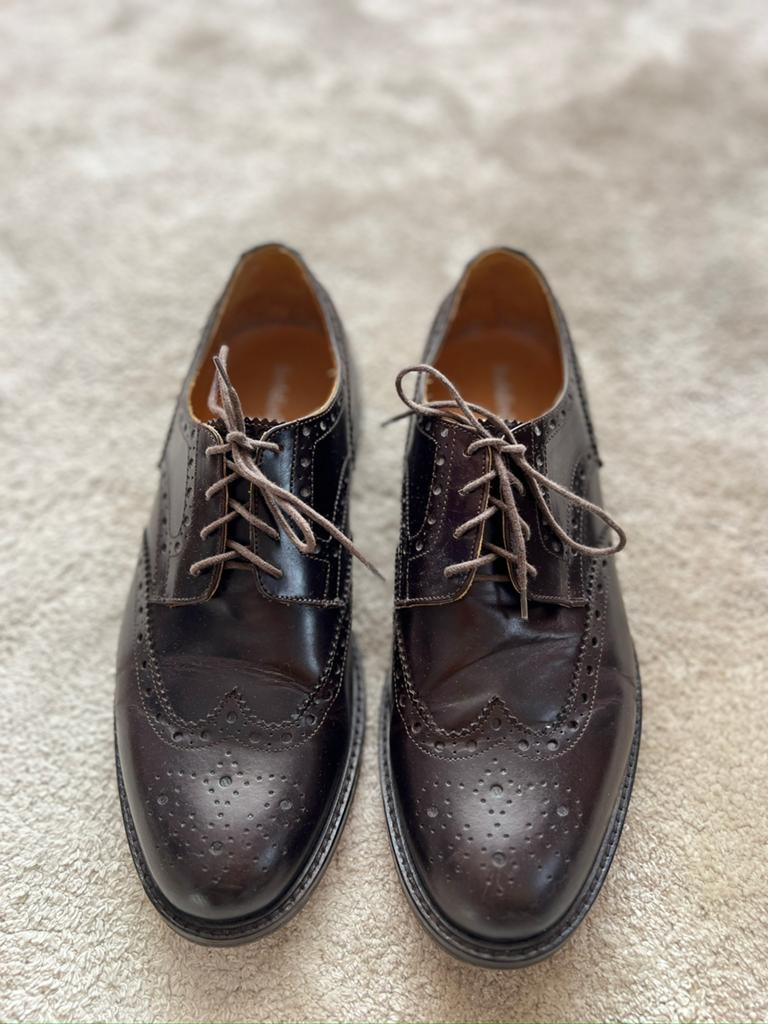 Baldinini heren leren brogues - donkerbruin - maat 44, Kleding | Heren, Schoenen, Ophalen of Verzenden, Zo goed als nieuw, Bruin