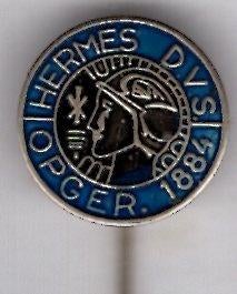 Hermes D.V.S. opger. 1884 voetbalclub speldje( Z_058a), Verzenden, Zo goed als nieuw, Sport, Speldje of Pin