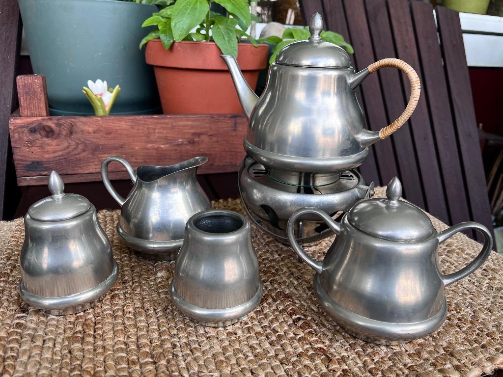 Zuiver Tinnen theeservies, Antiek en Kunst, Ophalen of Verzenden