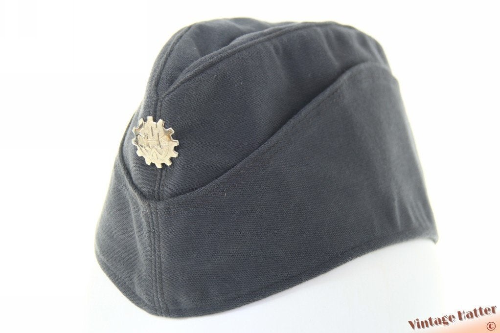 Vintage Garrison cap schuitje Technisches THW blauw grijs 56, Bamberger MutzenIndustrie, Hoed, Ophalen of Verzenden, 57 cm (M, 7⅛ inch) of minder
